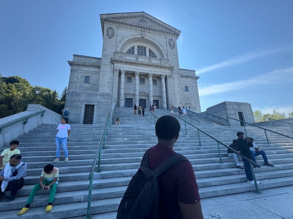 Rayann at the base of the Saint Joseph's Oratory steps in Montreal.